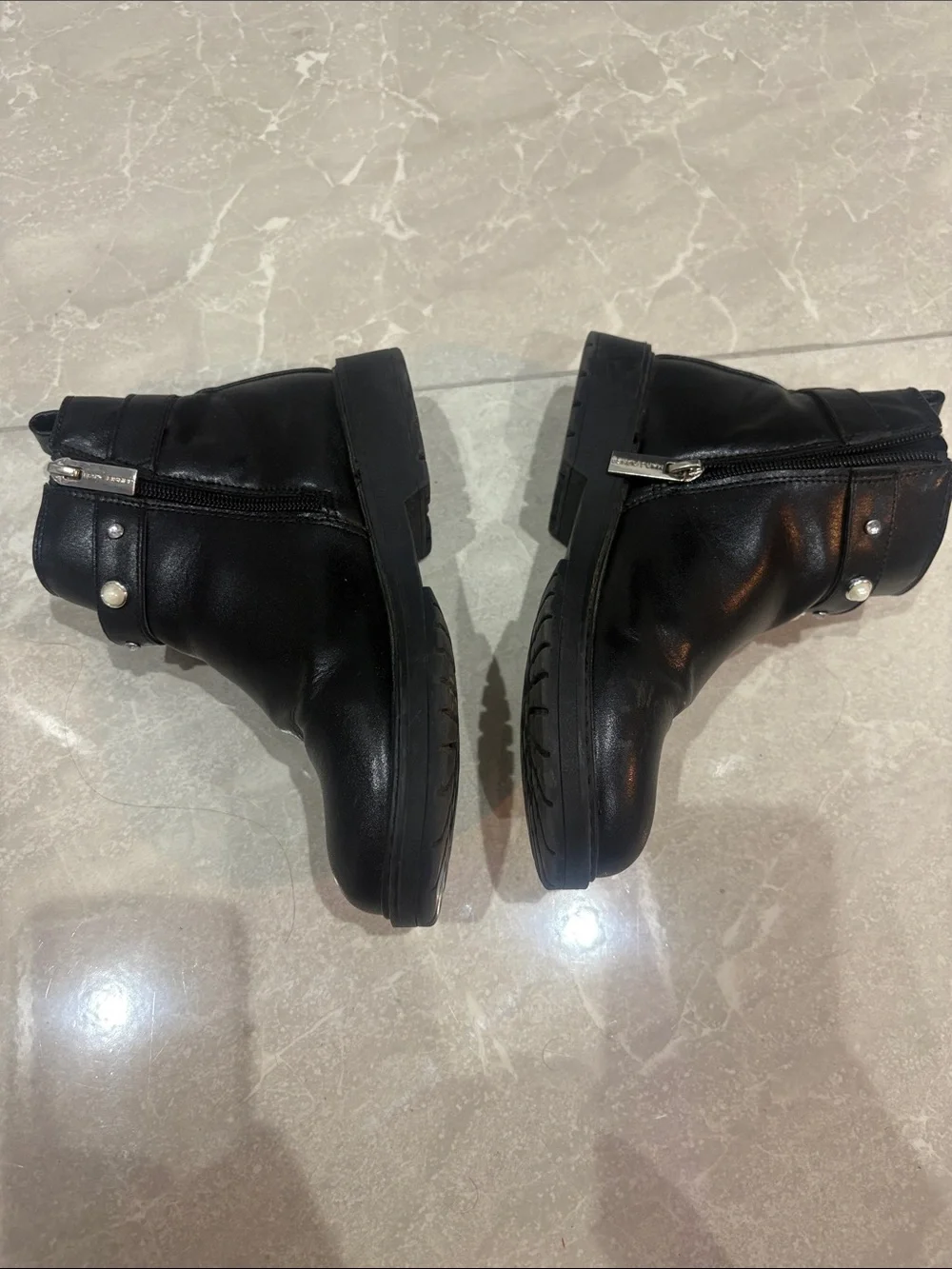 Marc Fisher Black Pearl-Accent Kids Ankle Boots